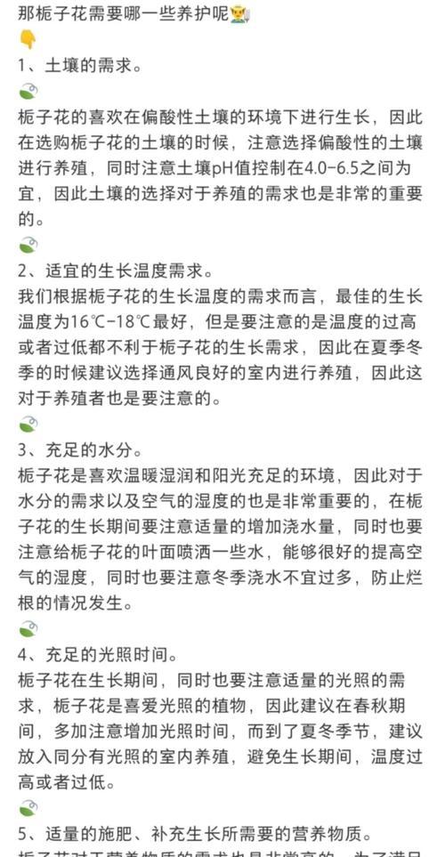 栀子花的养护攻略包括哪些方面？如何全方位养护栀子花？