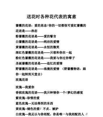 世界上各种花的花语大全是什么？